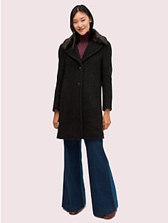 Kate Spade New York Faux Furt Lapel Coat