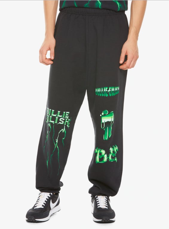 Billie Eilish Green Lightning Sweatpants