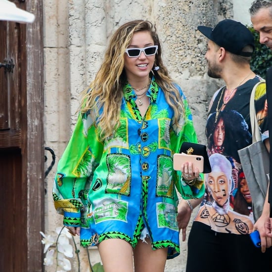 Miley Cyrus Hawaiian Shirt at Versace Mansion January 2019
