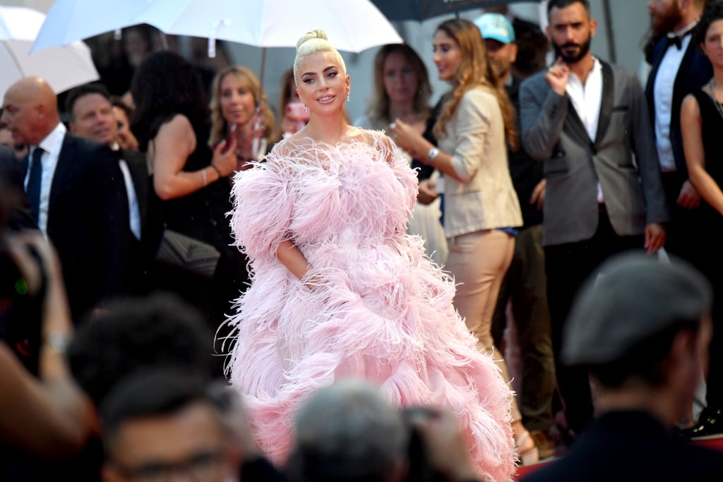 Lady Gaga Pink Valentino Dress at Venice Film Festival