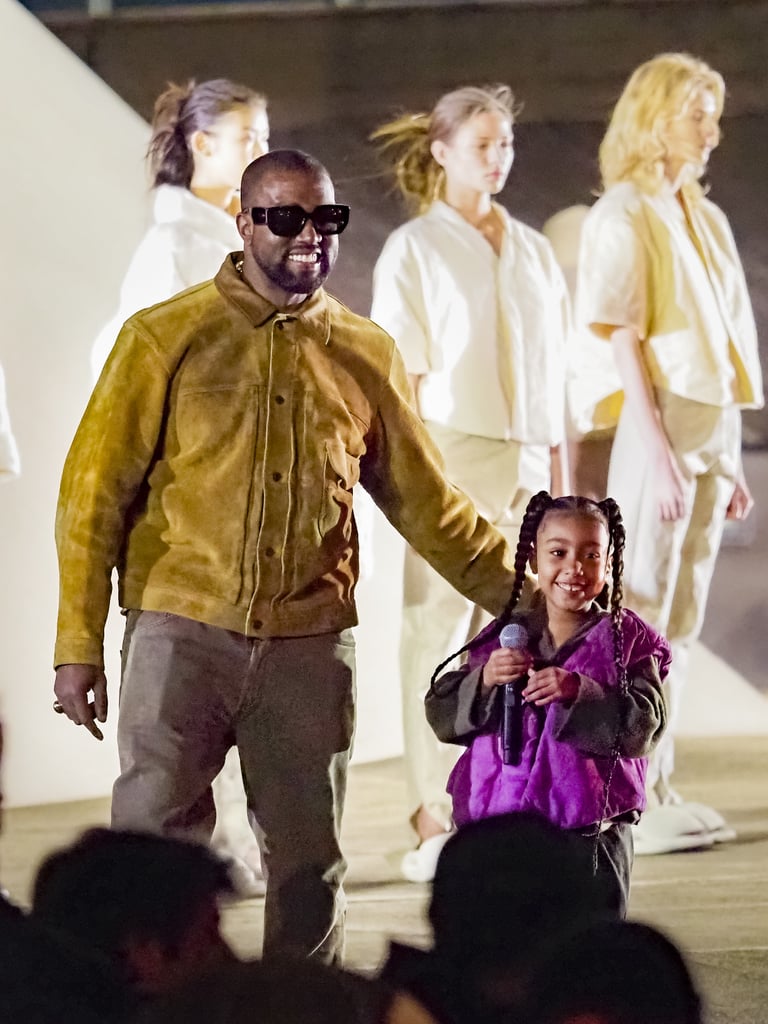 North West and Kanye West in Paris in March 2020