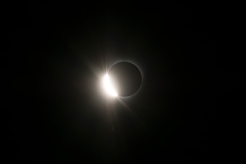The eclipse at almost full totality in Amity, OR.