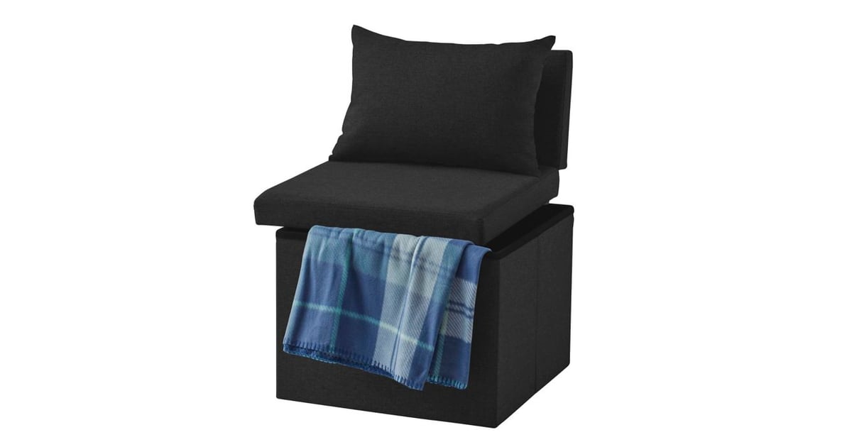 Folding Ottoman Chair in Black The Best Dorm Furniture From Bed Bath