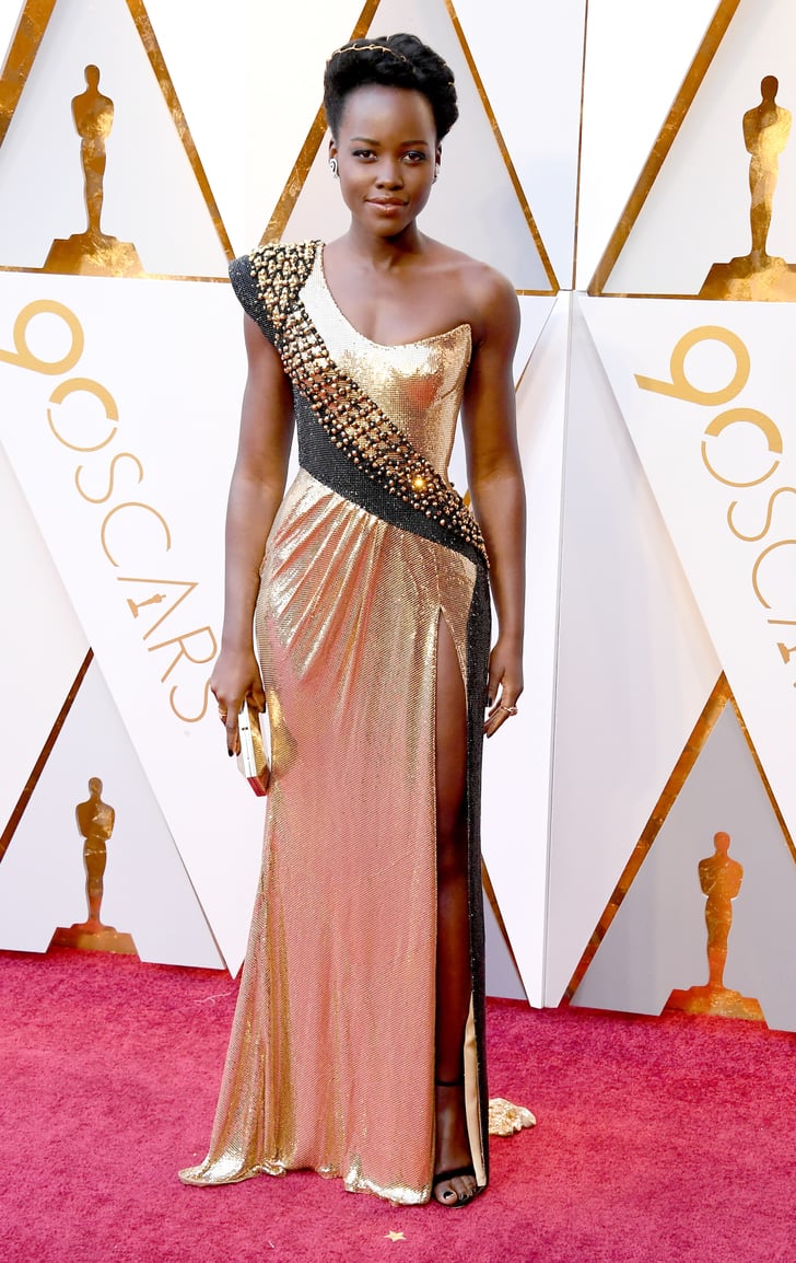 Lupita Nyongo Metallic Dresses At The Oscars 2018 Popsugar Fashion Photo 4