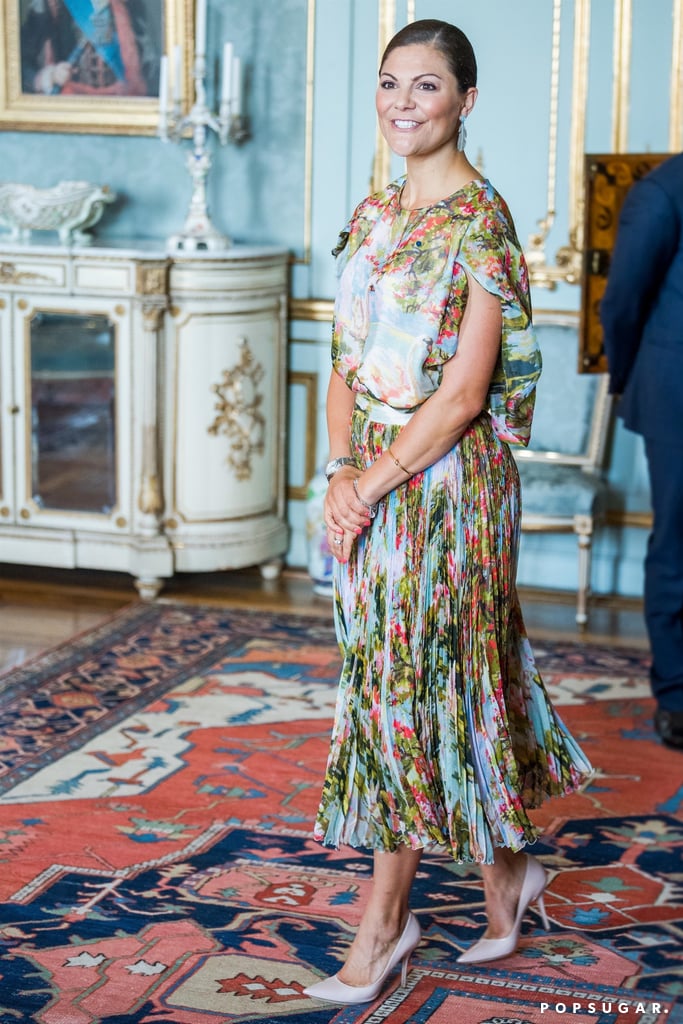 Princess Victoria Wearing Jennifer Blom Floral Dress