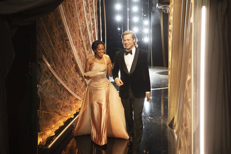 Regina King and Brad Pitt at the 2020 Oscars