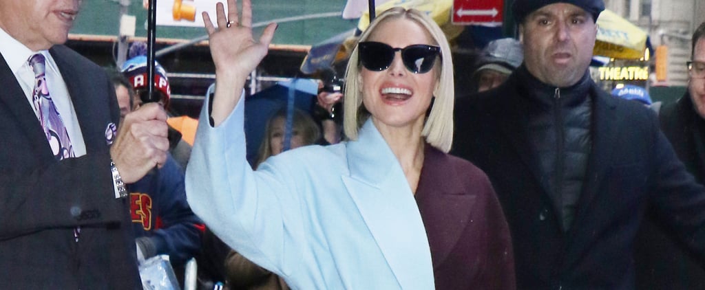 Kristen Bell's Blue and Purple Coat's Giving Us Frozen Vibes