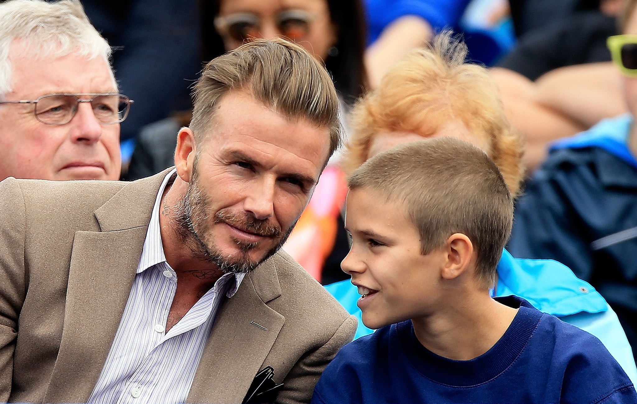 David And Romeo Beckham At Aegon Championships Tennis 16 Popsugar Middle East Celebrity And Entertainment