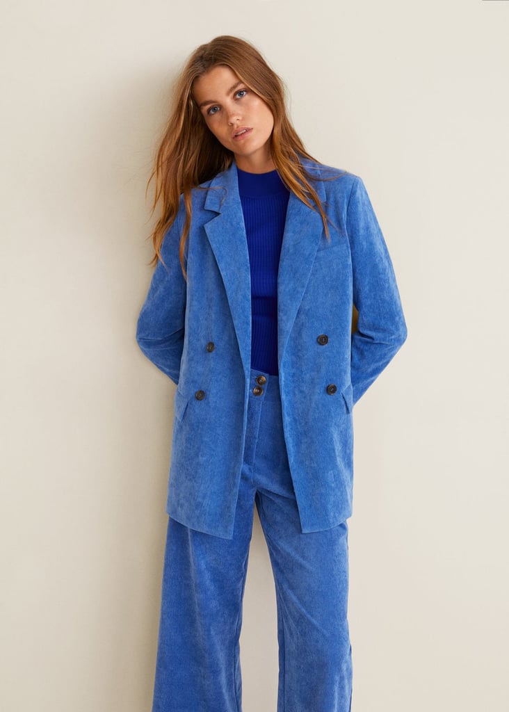 Mango Micro Corduroy Structured Blazer