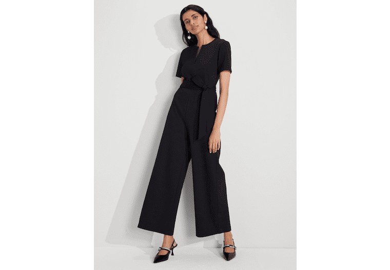 Kate Spade New York Ponte Split Neck Jumpsuit
