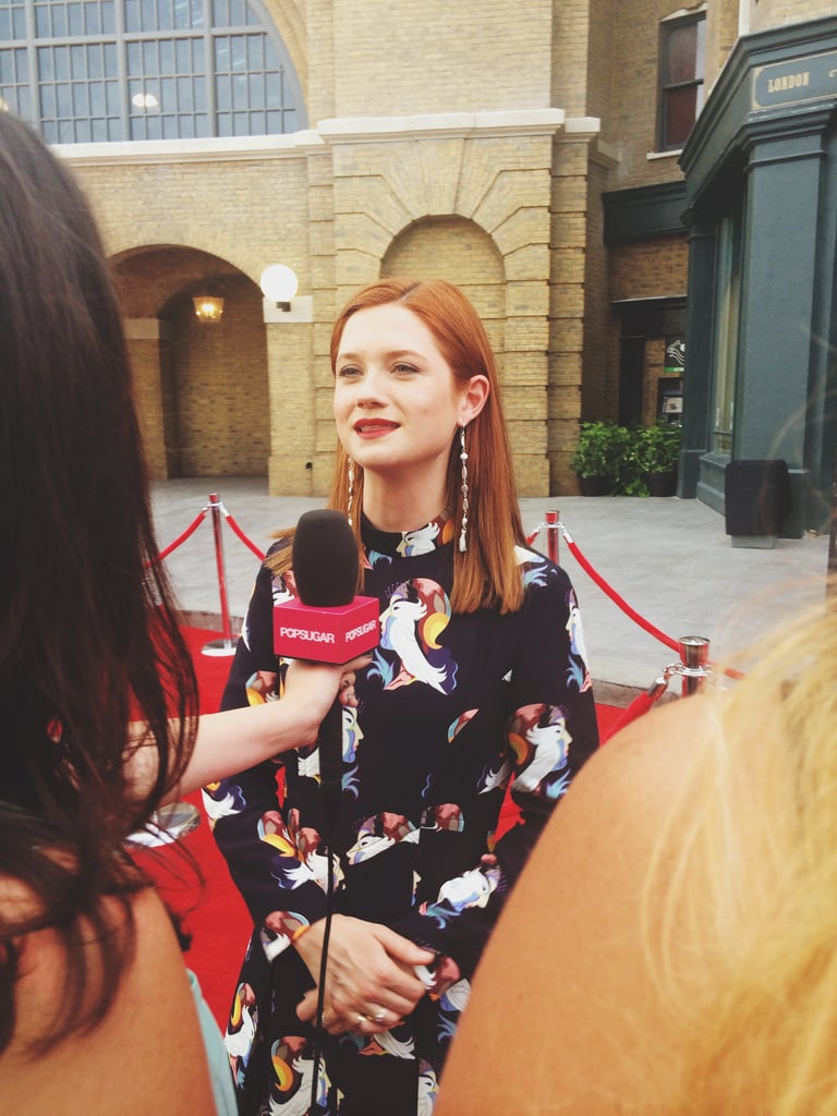 I interviewed Bonnie Wright aka Ginny Weasley on the red carpet.