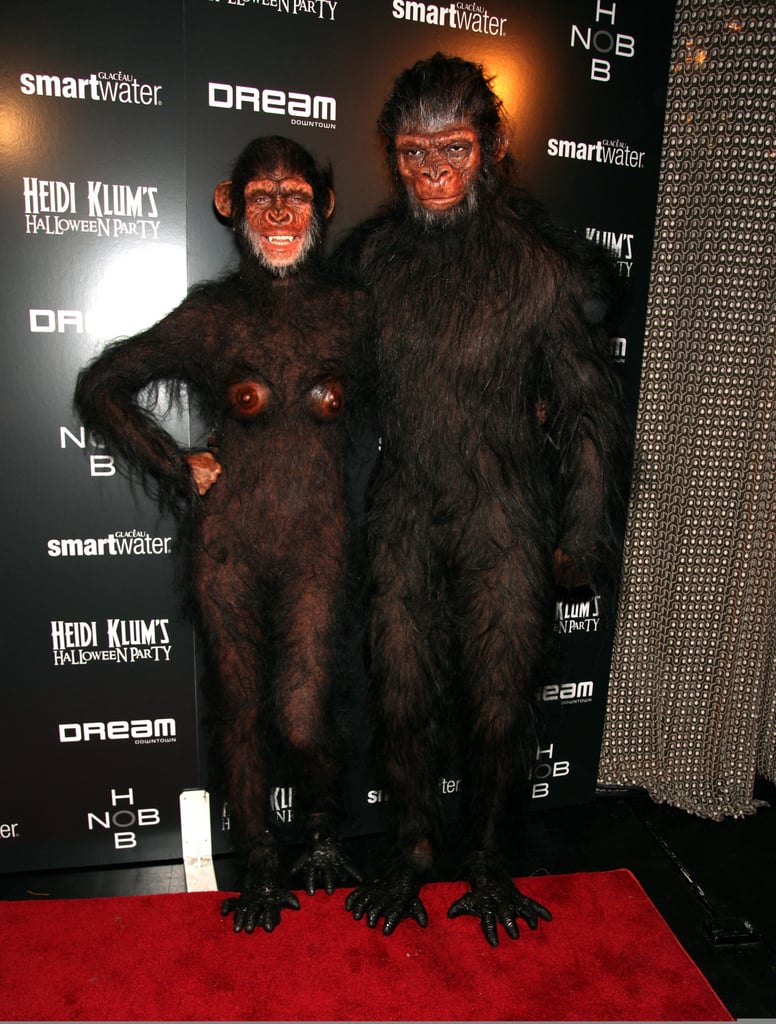 Showing off her second costume, Heidi Klum joined then-husband Seal in a seriously lifelike monkey costume in 2011.