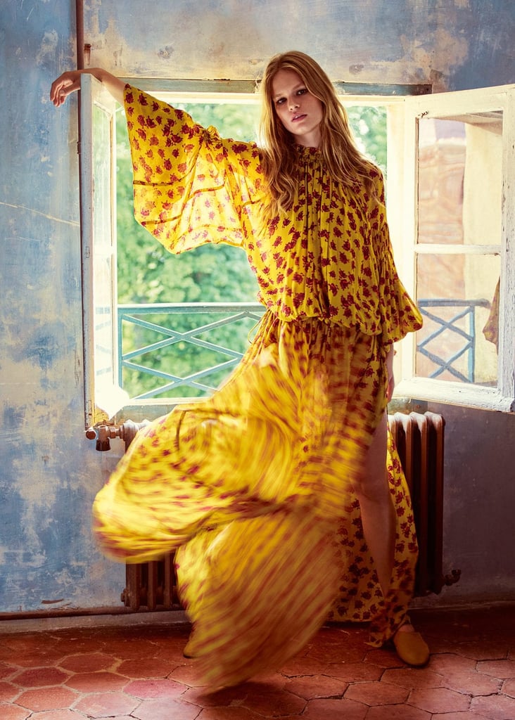 mango embossed flower gown