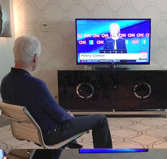 Bill Clinton Watching Hillary Democratic Debate