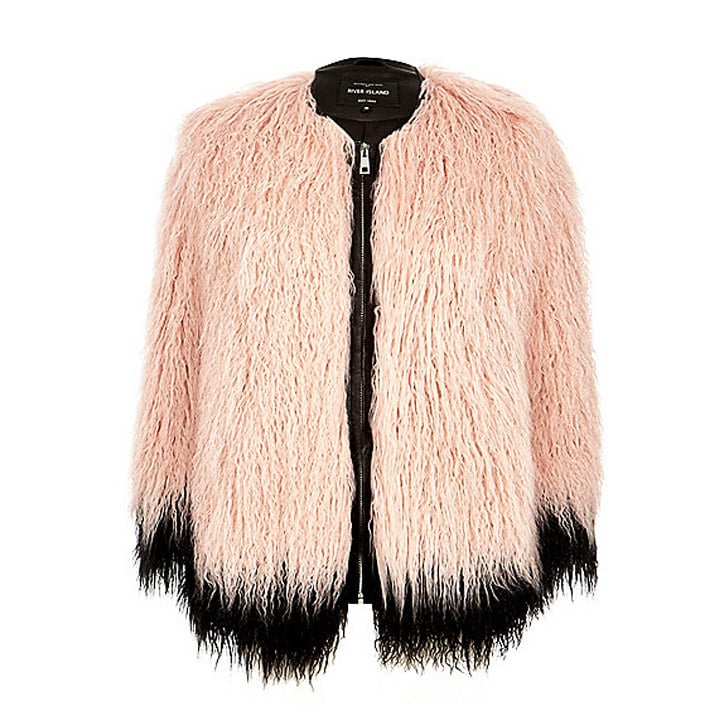 River Island Light Pink Faux-Fur Coat ($180)