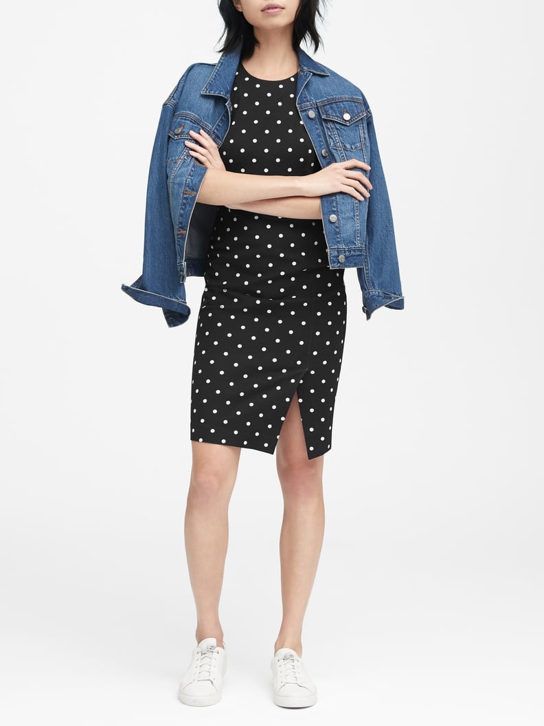 Banana Republic Polka Dot Bi-Stretch Sheath Dress