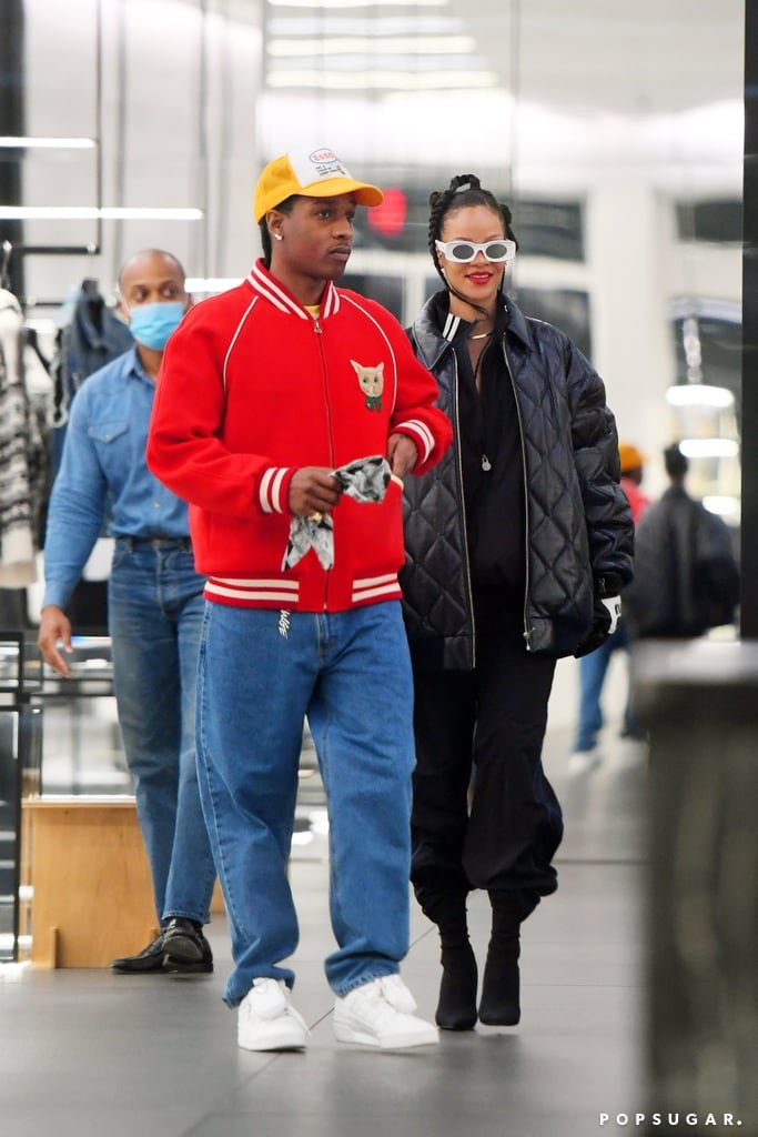 Rihanna and A$AP Rocky Shopping in Track Gear in New York