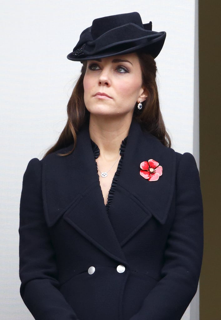 Kate Middleton donned an Alexander McQueen hat that conjured up images of a rose at the annual Remembrance Sunday Service at the Cenotaph on Whitehall in November 2014.