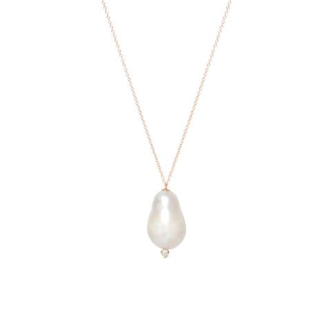 Zoe Chicco 14k Baroque Pearl And Prong Diamond Necklace