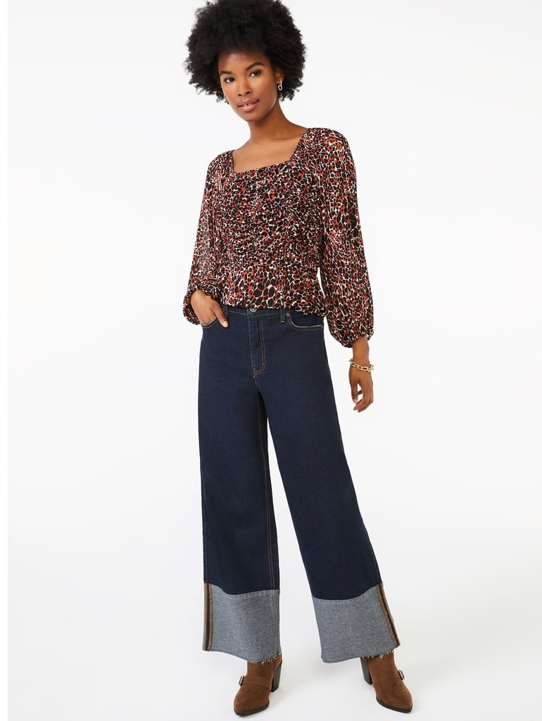 Scoop Women's High-Rise Wide Leg Crop Jeans
