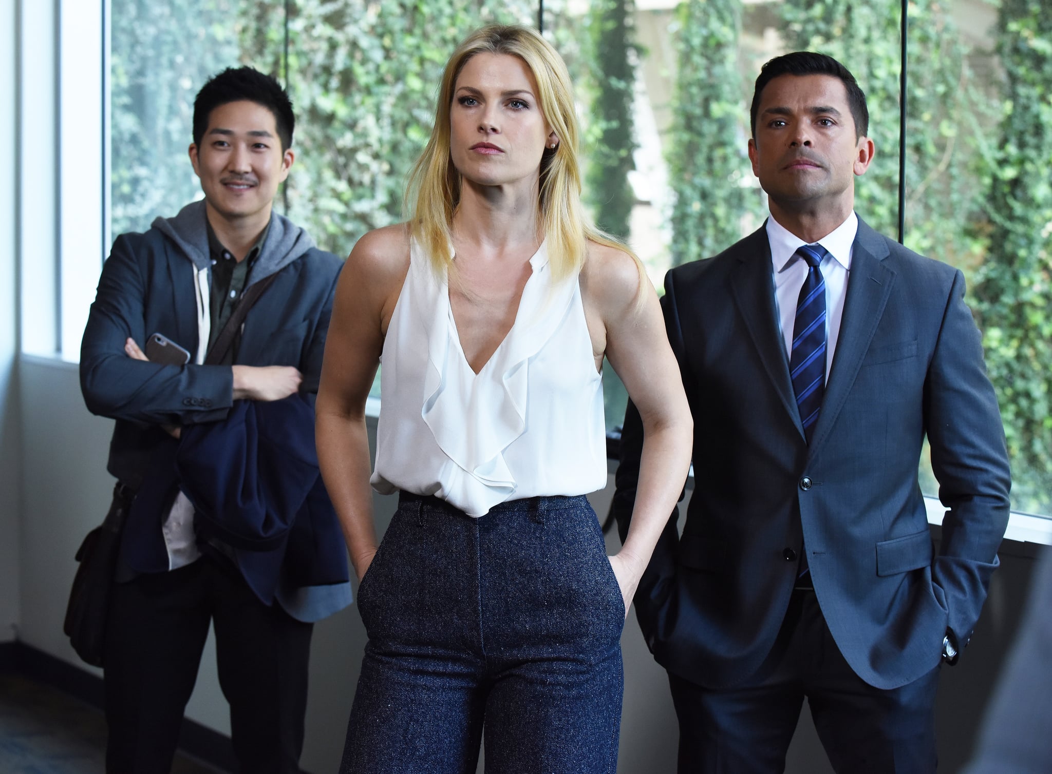 PITCH, l-r: Tim Jo, Ali Larter, Mark Consuelos in 'Pilot' (Season 1, Episode 1, aired September 22, 2016). Fox/courtesy Everett Collection