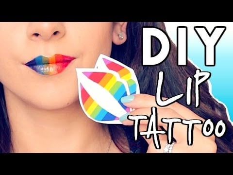 Rainbow Lip Tattoo