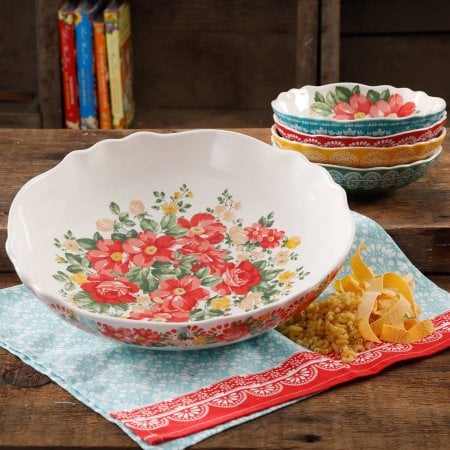 The Pioneer Woman Vintage Floral Five-Piece Pasta Bowl Set