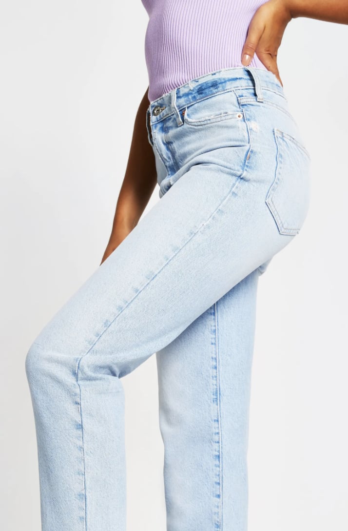 River Island Blair Frayed High Waist Straight Leg Jeans