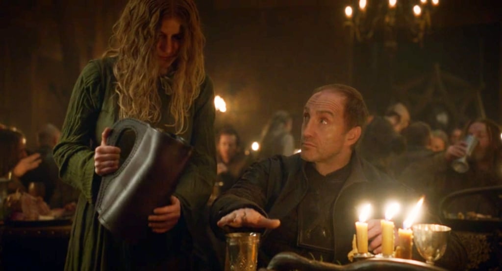 Someone who knows what's about to happen declining to drink wine at the Red Wedding