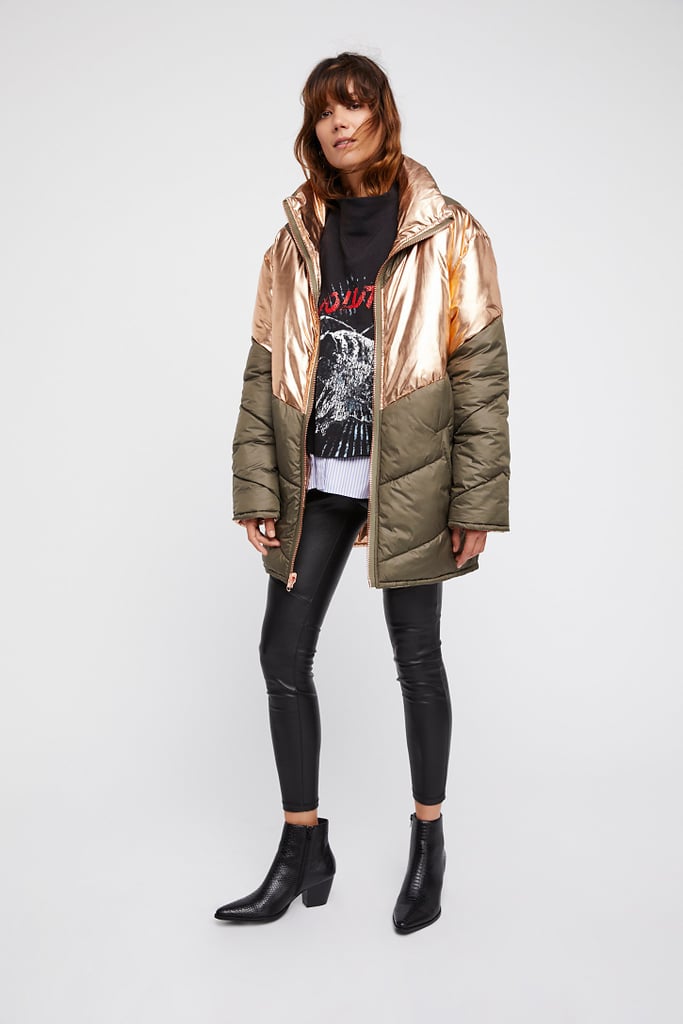 Try a shot of shine or go full-on heavy metal in this Free People Reversible Nylon Puffer ($298).