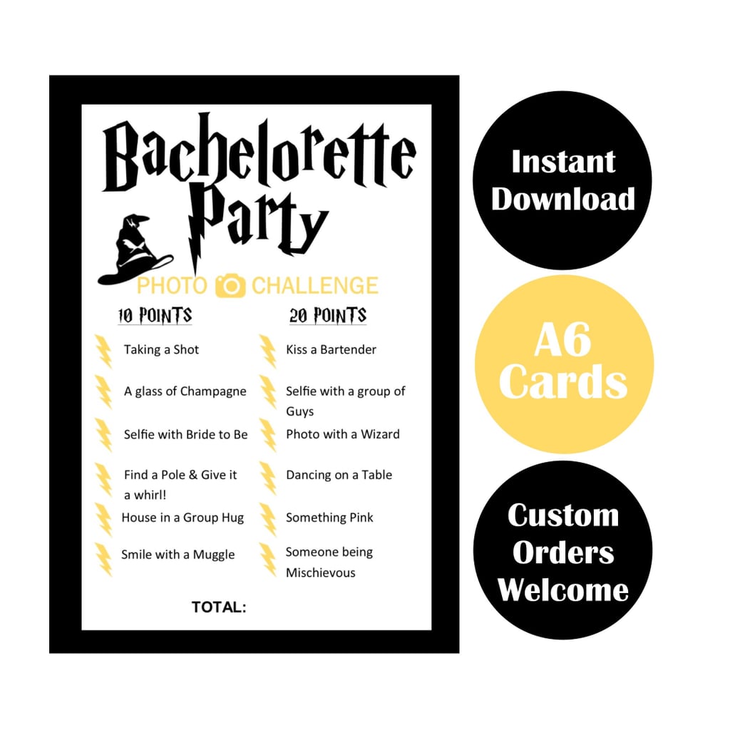 Harry Potter Bachelorette Party Game Cards