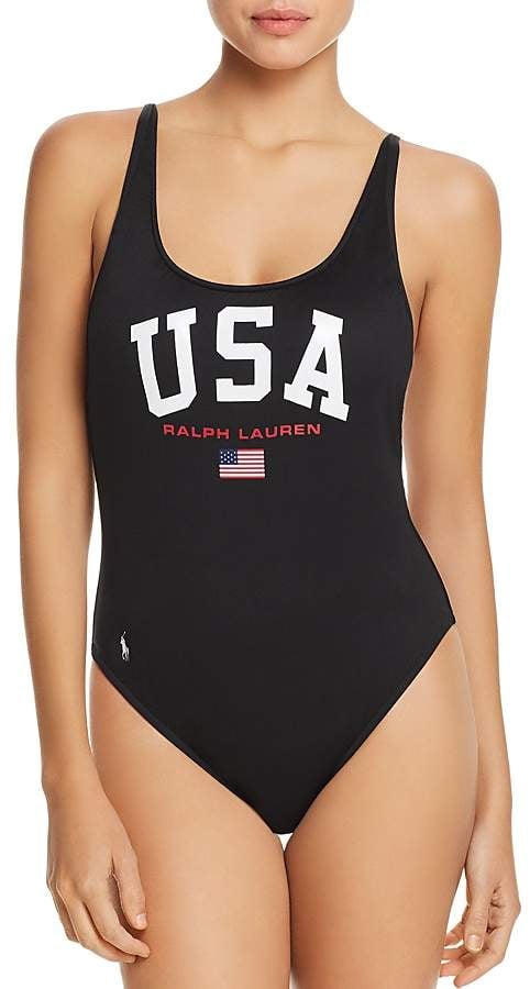 Polo Ralph Lauren Slogan One Piece Swimsuit | Bebe Rexha's Swimsuit Is  Branded on the Front, but Things Get Wayyy Personal From Behind | POPSUGAR  Fashion Photo 17