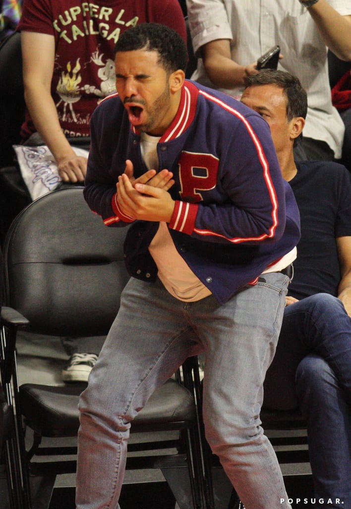 Drake at a Basketball Game in LA April 2015