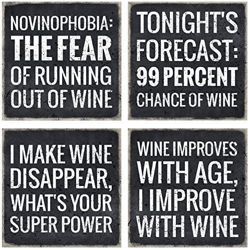 VinoPlease 4 Wine Coasters