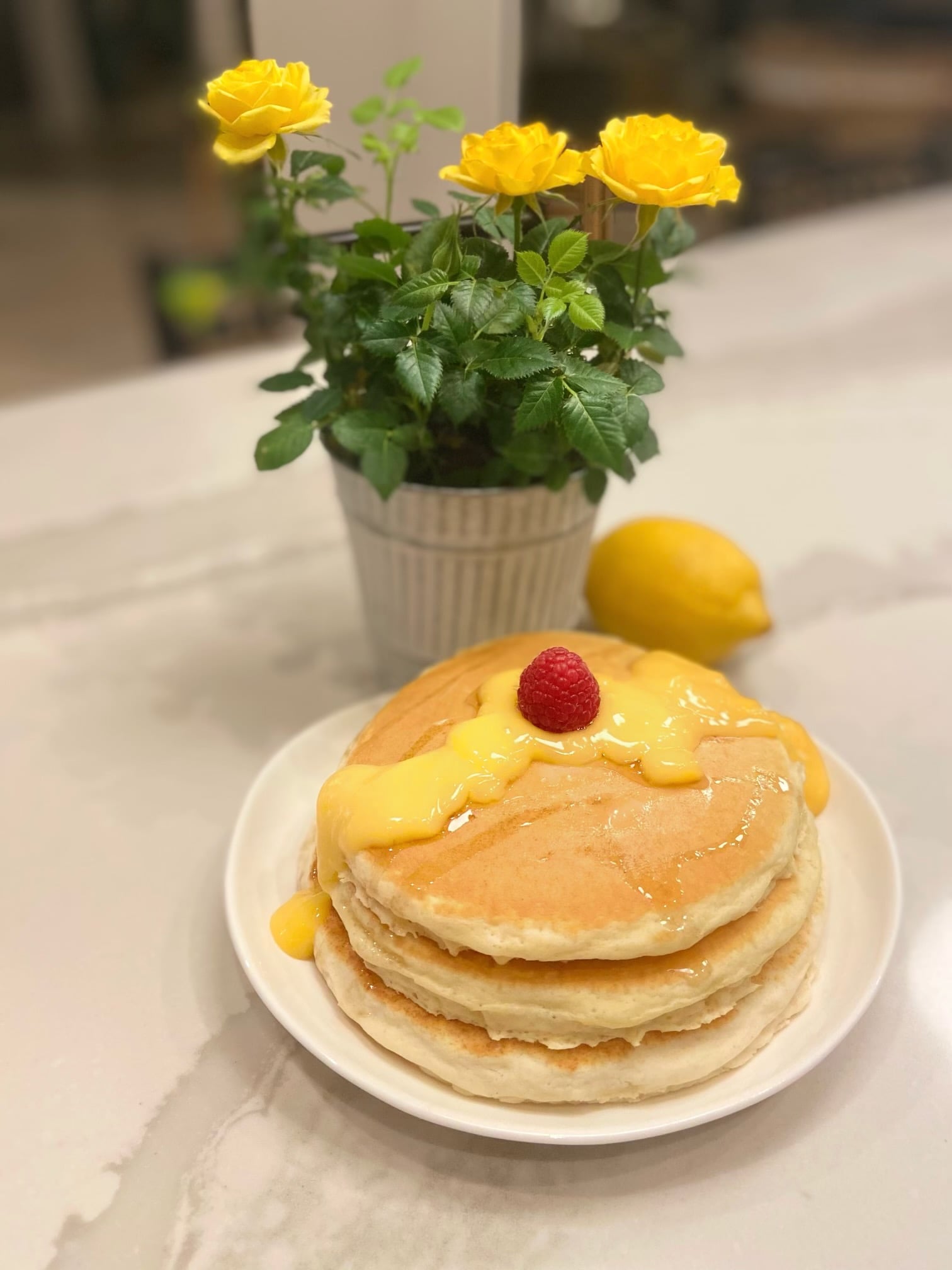 Lemon Custard Buttermilk Pancakes Recipe and Photos | POPSUGAR Food