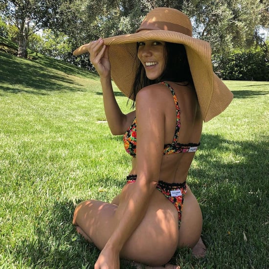 Kourtney Kardashian Floral Thong Bikini July 2018