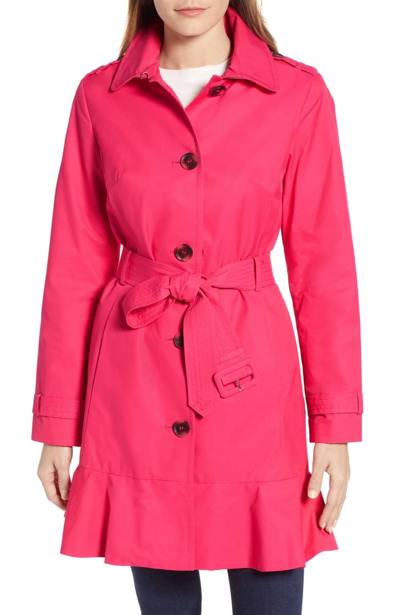 Kate Spade New York Millbrook Twill Water Resistant Rain Coat