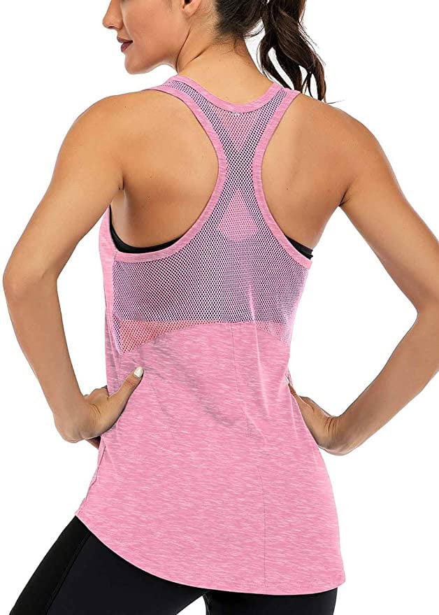 Fihapyli Workout Mesh Tank Tops