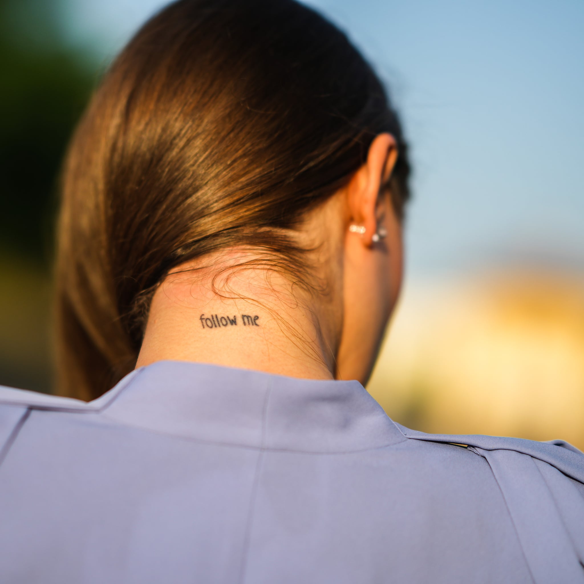 Back Neck Tattoo Of A Woman Stock Photo  Download Image Now  Tattoo Women  Neck  iStock