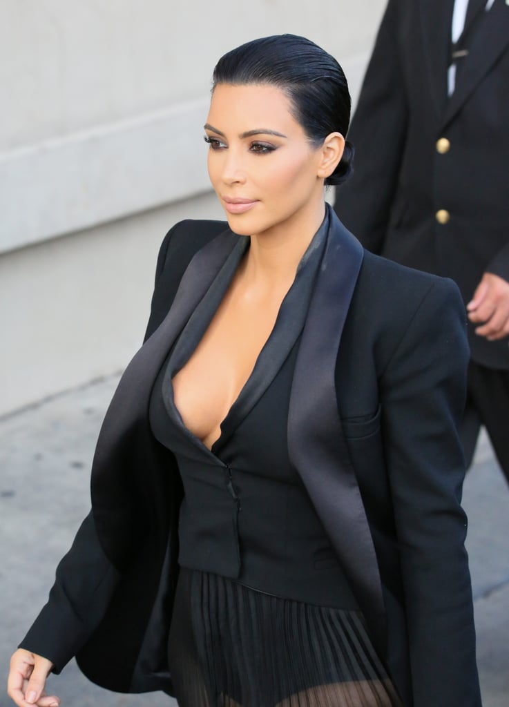 Kim Kardashian's Sheer Dress on Jimmy Kimmel Live! 2015