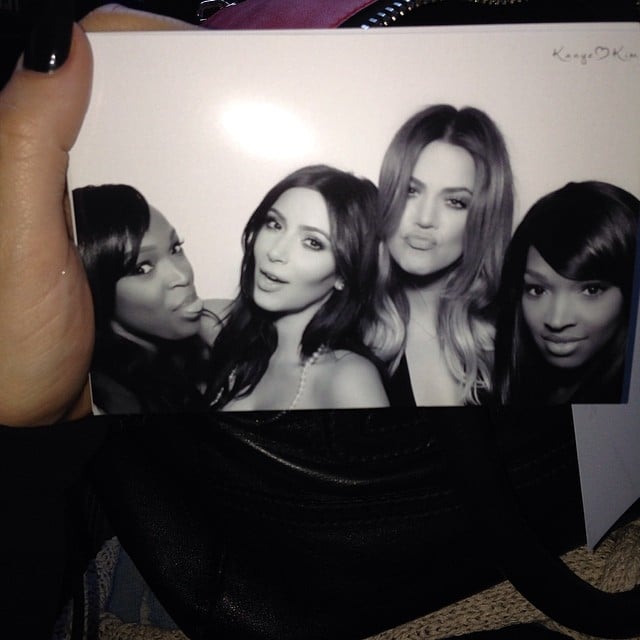 Khloé took a photo of her photo booth moment with Kim and their girlfriends.
Source: Instagram user khloekardashian