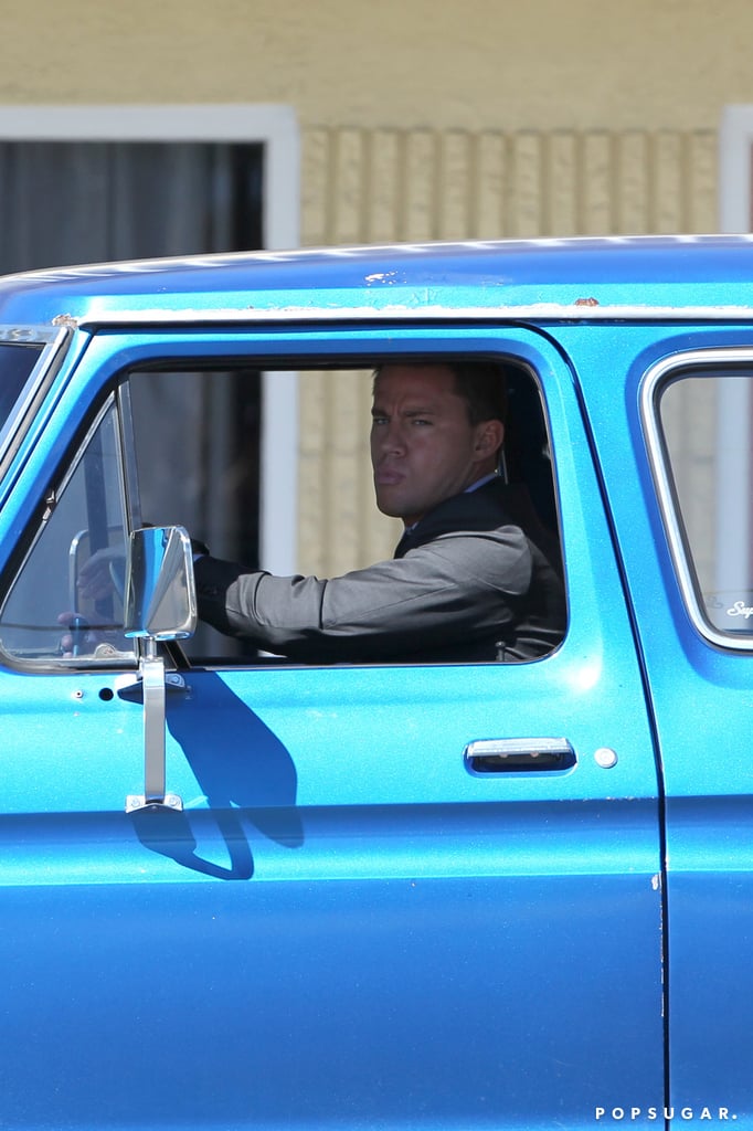 Tatum's character, Mike, is rocking a shiny blue truck.