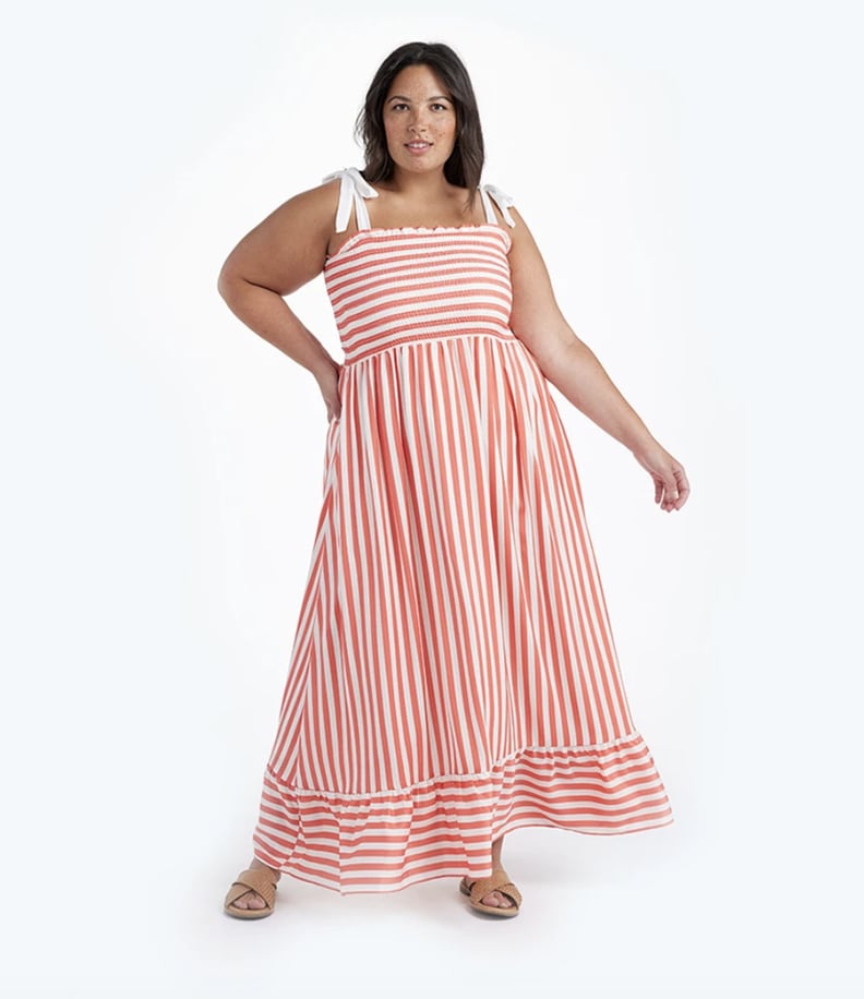 Summersalt Smocked Nautical Stripe Maxi Dress
