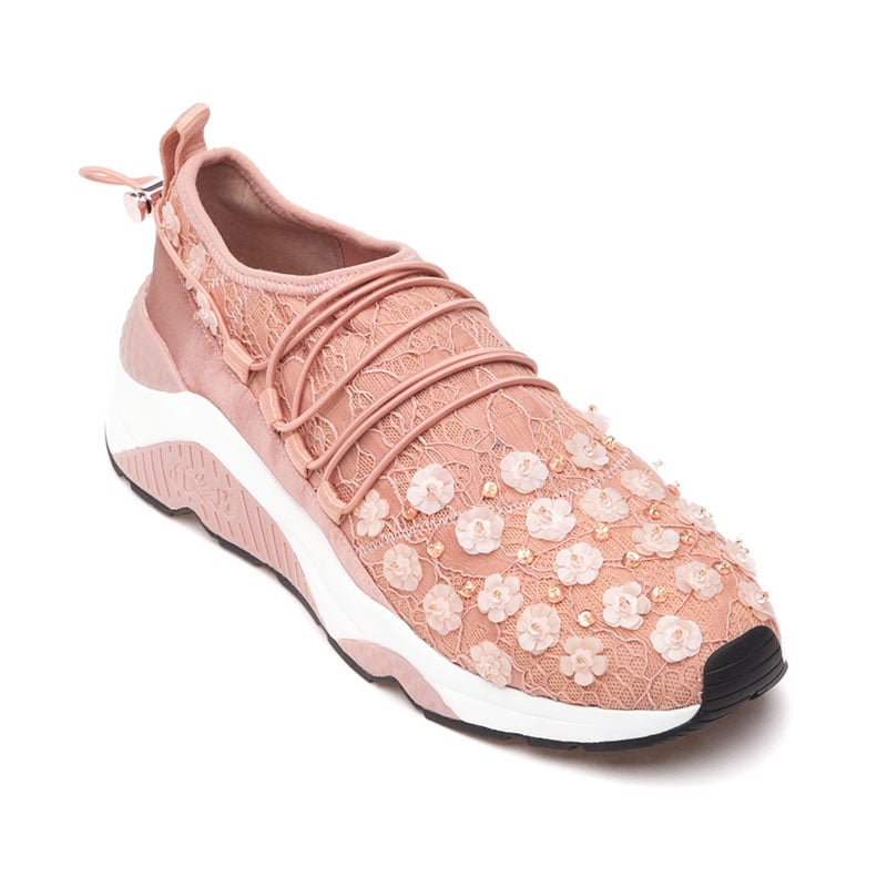 "These Ash sneakers with floral appliqué ($198) are lace-less and lovely. Lately, I've been on-board with the slip-on trend, but I can't stop dreaming about this dusty rose shade, either. And that makes them a safe bet." — SW