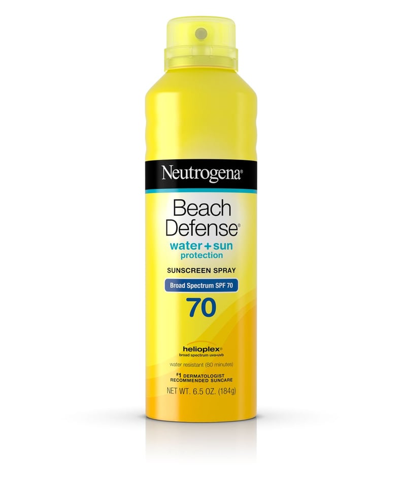#5 Spray: Neutrogena Beach Defense Broad Spectrum Sunscreen Body Spray SPF 70