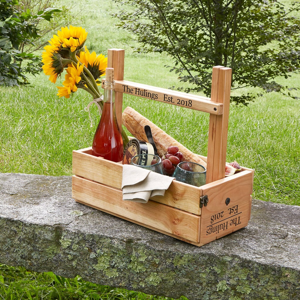 Personalized Picnic Table Wine Carrier