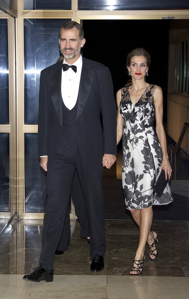 In October 2014, Letizia and Felipe walked hand in hand after attending a dinner in Madrid.