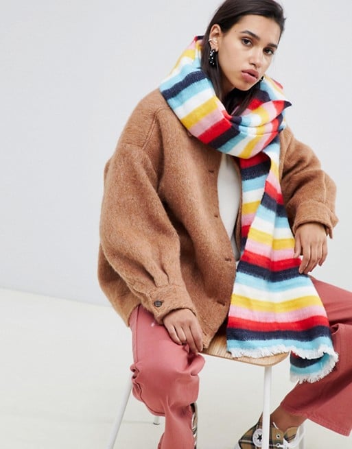 ASOS Design Rainbow Long Woven Scarf