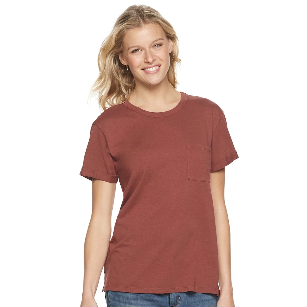 Shop a Similar Burgundy Pocket T-Shirt | Shop Jen Harding's Best ...