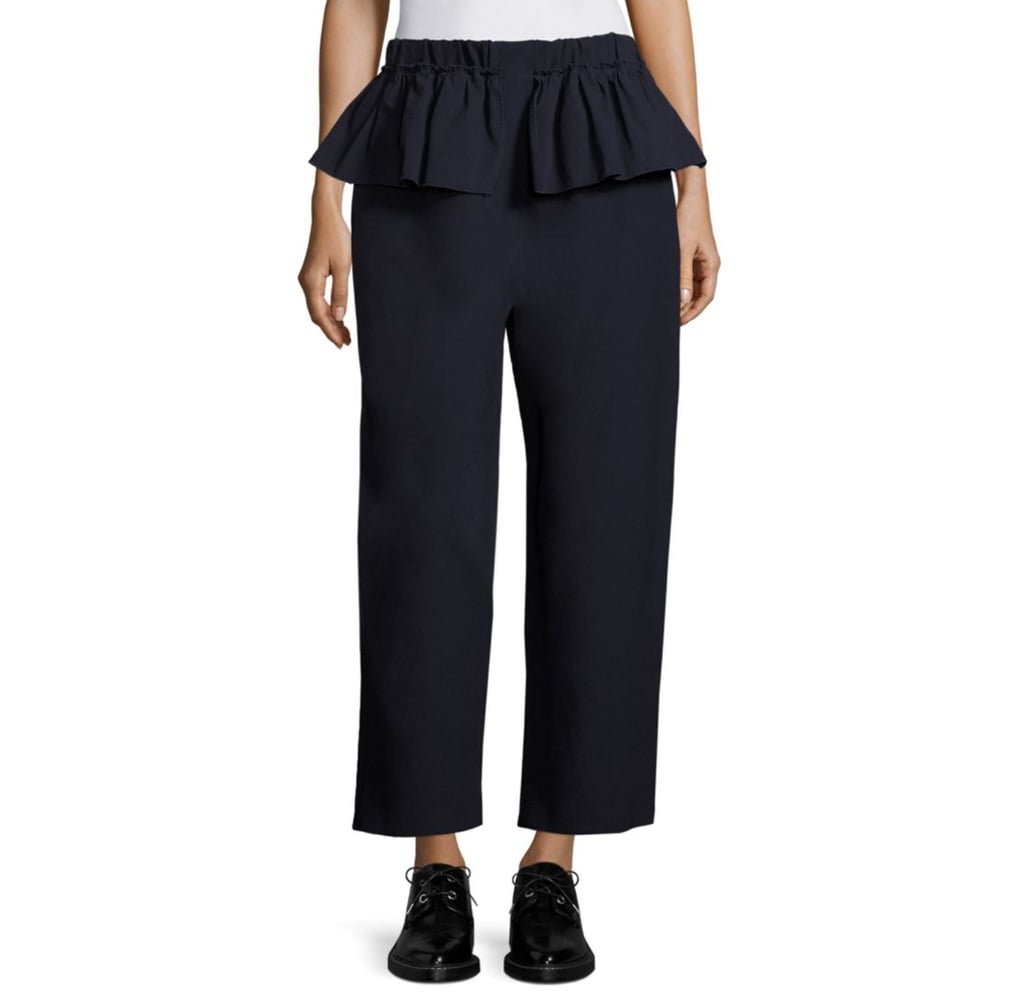 Sara Lanzi Ruffle Canvas Cropped Pants